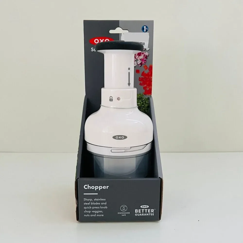 OXO Food Chopper White: Manual Vegetable & Onion Chopper Dicer